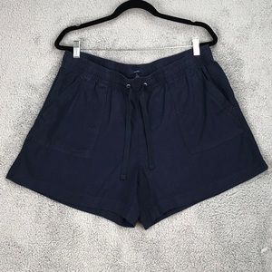 Nautica Women Navy Linen Blend Shorts Size XL